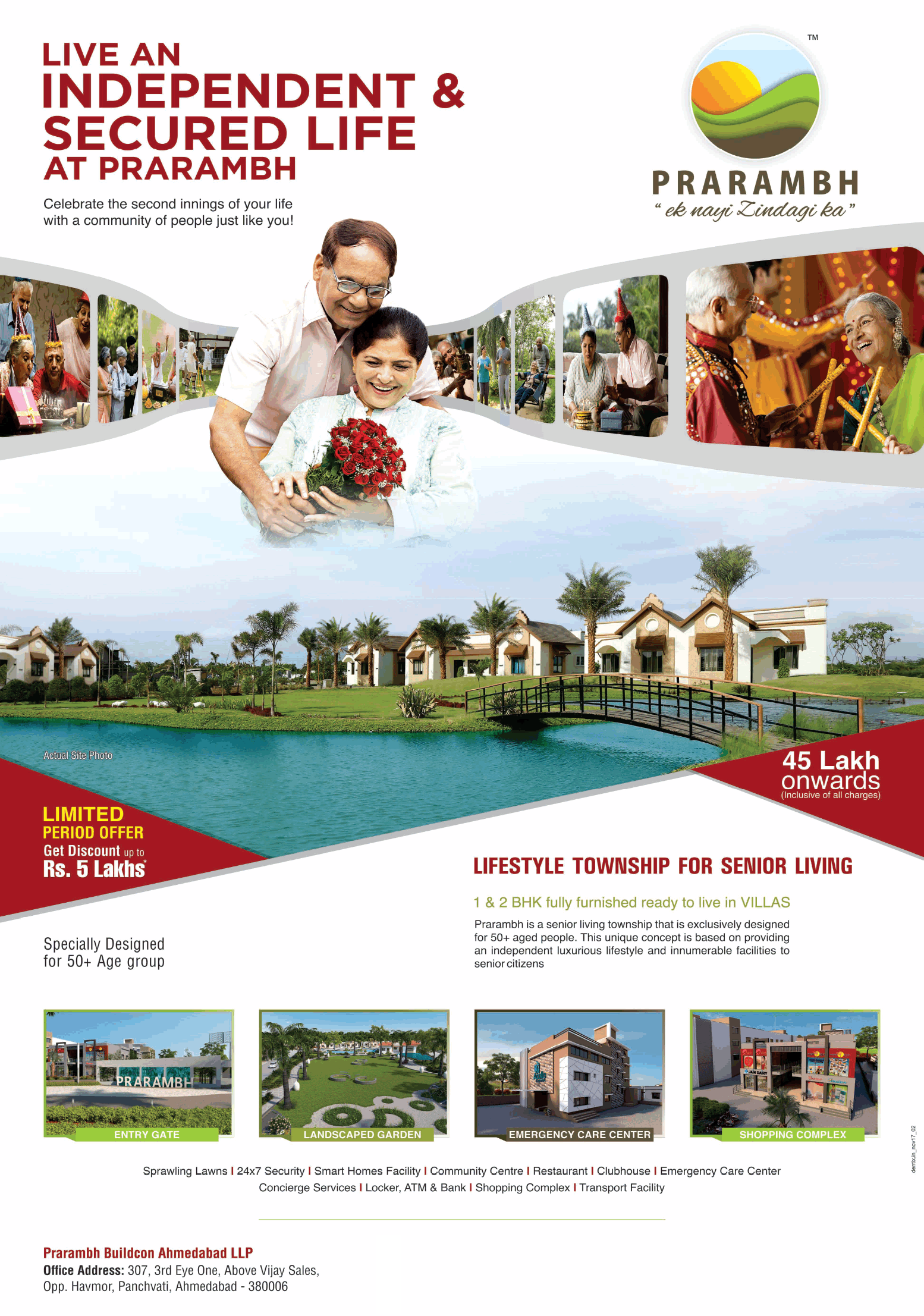 Live an independent and secured life at Prarambh in Ahmedabad